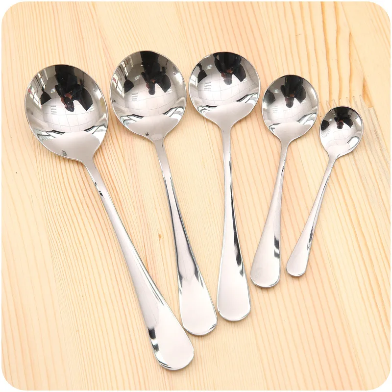 1pc Creative Stainless Steel Round Spoon Coffee Spoons Tea Spoons