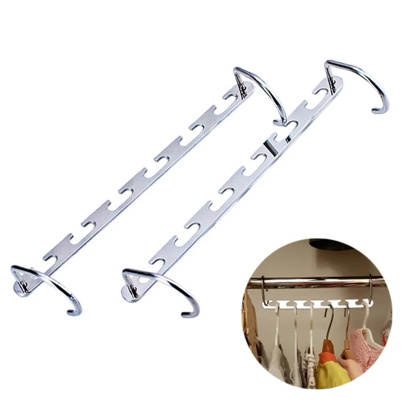 

2pcs/set Multi-function Stainless Steel Clothes Hanger Creative Cloth Cabinet Clothes Rack Organizer Home Wardrobe Tool Racks
