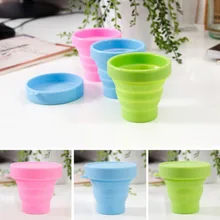 DHL 100 шт Дорожная Складная чашка Складная кружка силиконовая портативная дорожная моющаяся чашка уличная