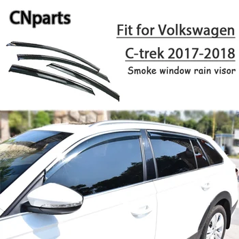 

CNparts 4pcs ABS For Volkswagen C-trek 2017 2018 Car Smoke Window Visor Keep Fresh Air convection Accessories