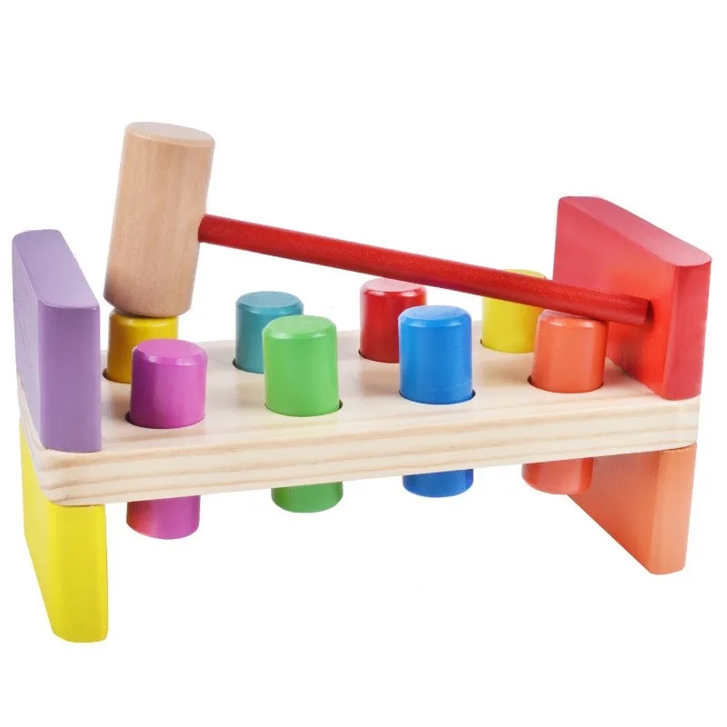 

Wooden Pounding Bench With Hammer Kids Preschool Toys Multifunctional Tool Maintenance Box Baby Nut Combination