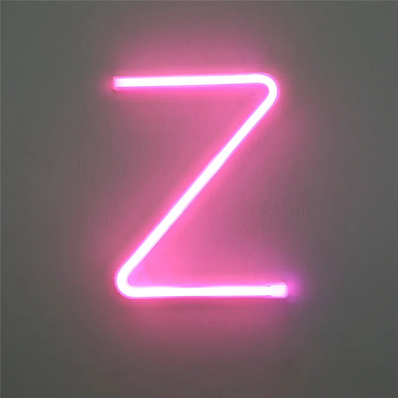 LED Letter Night Lights Plastic Light Up Letters Standing Hanging Warm Pink Light Home Decor Luces Led Decoracion 40JUL2253