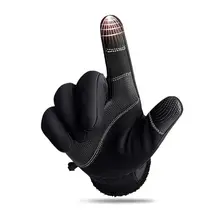 Унисекс велосипед Утепленные зимние перчатки теплые полный палец велосипедные перчатки для сенсорного экрана водонепроницаемые молнии противоскользящие лыжные перчатки Pro