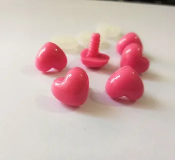 16x18mm new pink heart shape toy nose safety toy nose with hard washer for diy plush doll findings--50pcs/lot 1