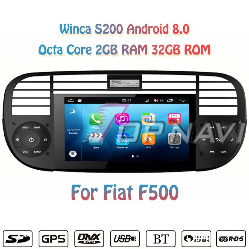 Flash Deal Topnavi 6.2" S200 Octa Core Android 8.0 Car DVD Multimedia Player Radio for Fiat F500 Stereo Radio GPS Navigation 2 Din Video 12