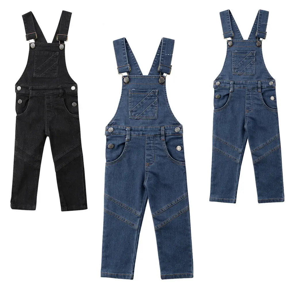 

Baby Girls Toddler Trousers Kids Long Dungaree Overall Jumpsuit Playsuit Jeans