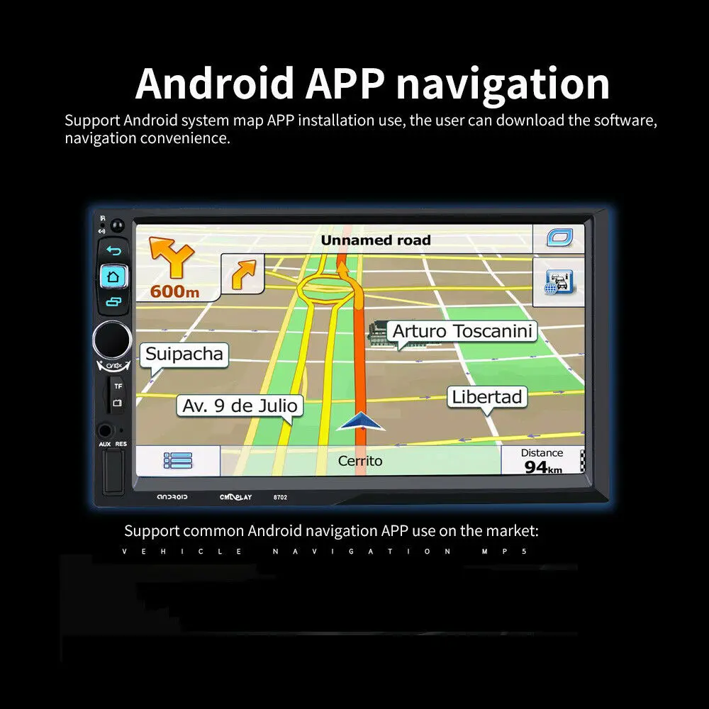 Универсальный Android 9,1 2G+ 16G Автомобильный мультимедийный 2 Din Авто радио gps 2Din Авторадио Mp5 плеер gps Wifi зарядное устройство 47