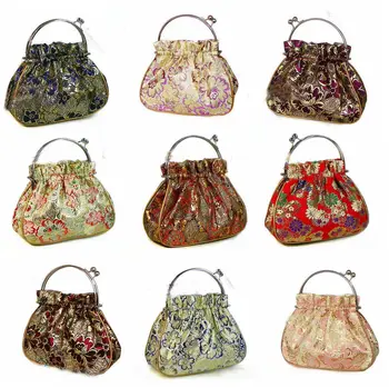 

Wholesale 6pcs Chinese Handmade Vintage silk Sequin Clutch Handbag Wallet Purse