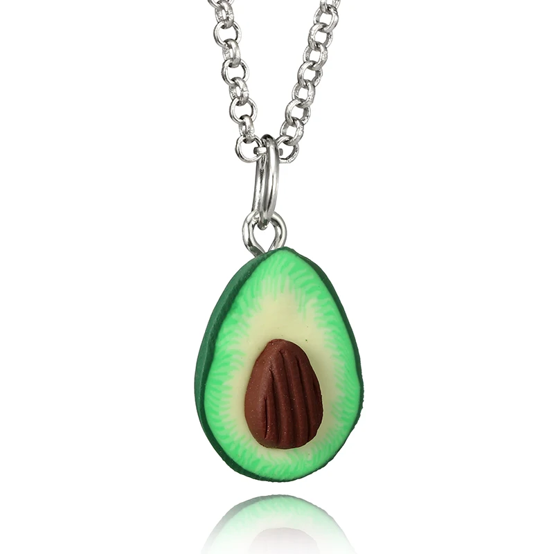 Docona милое ожерелье с подвеской в форме авокадо для женщин и девушек, цепочки в форме фруктов, Очаровательное ожерелье, вечерние подарки 6046