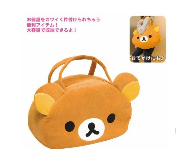 1 шт. Rilakkuma Милая большая сумка, сумка на плечо, плюшевая сумка для отдыха с коричневым медведем