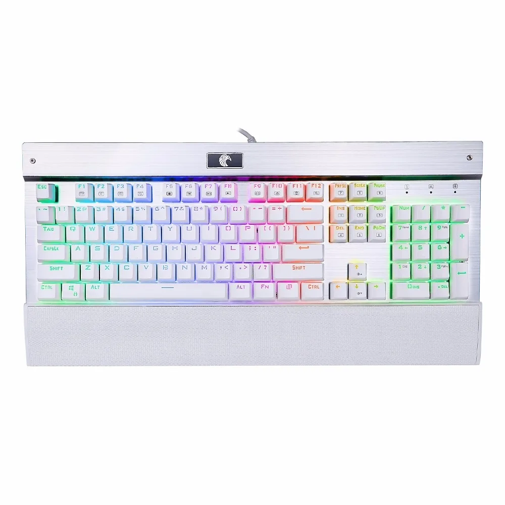 1. white mechanical keyboard rgb