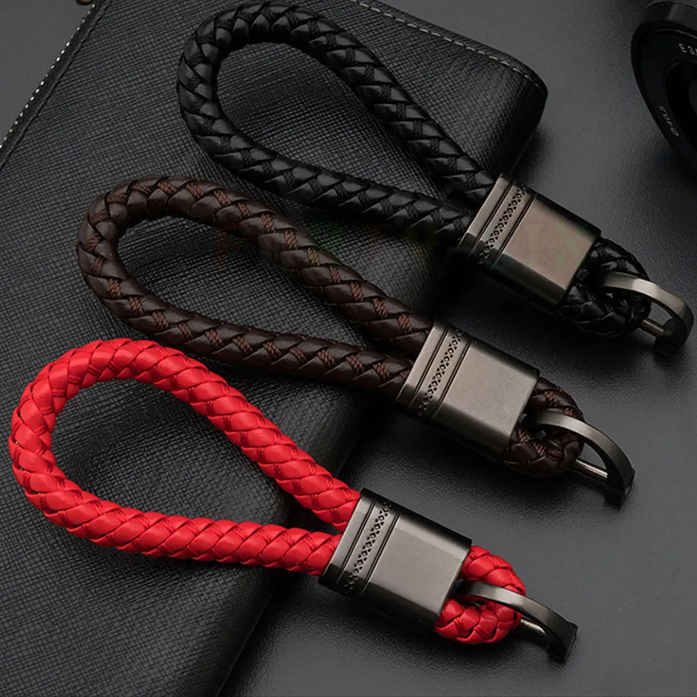 

1Pcs Microfiber Leather Strap Weave Rope Keychain Woven Lanyard Key Chain Key Rings Gift with Special Screwdriver