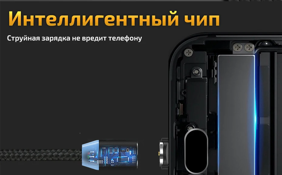 TOPK AM23 1 м светодиодный магнитный кабель и Micro USB кабель и usb type-C кабель с нейлоновой оплеткой type-C Магнитный зарядный кабель для iPhone Xs Max