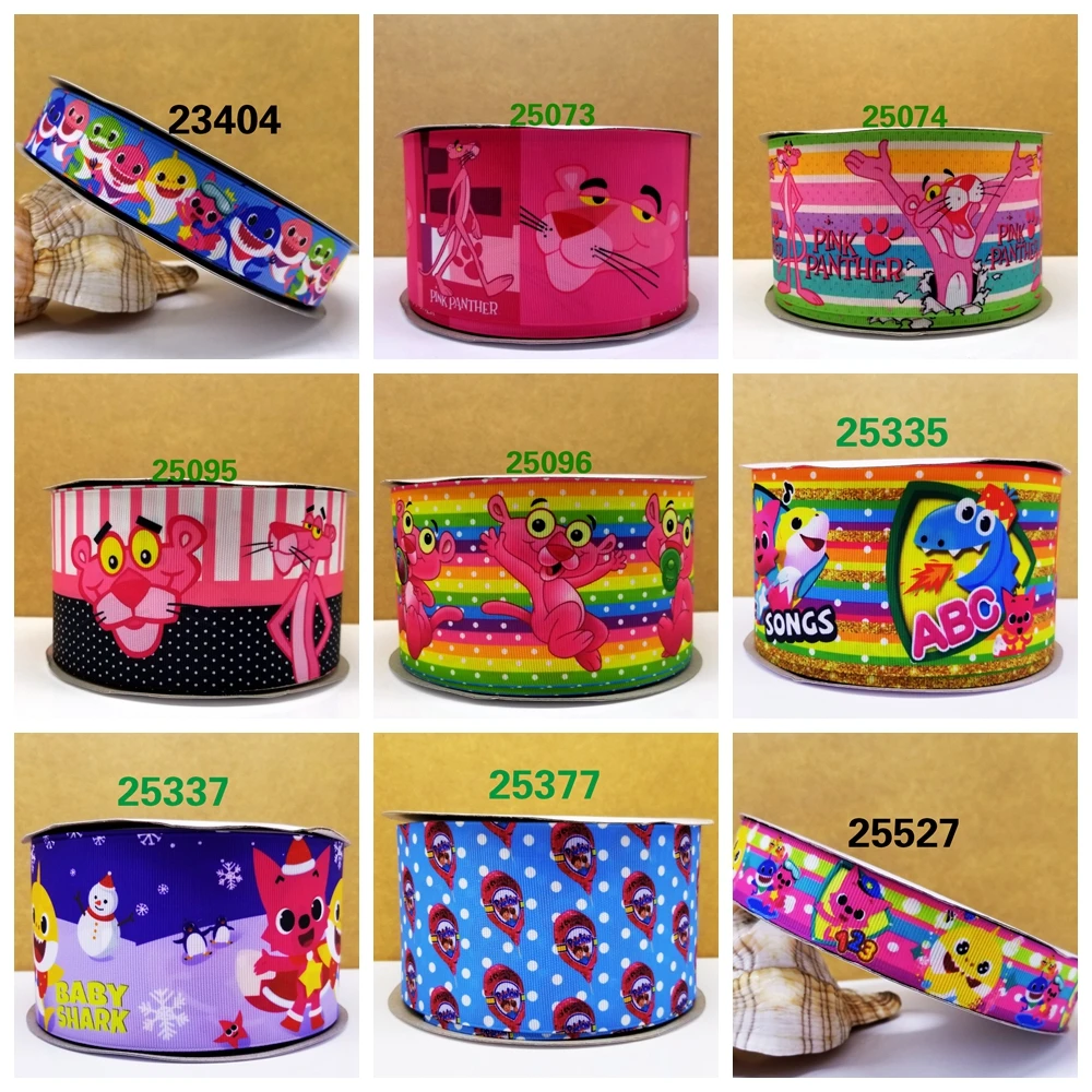 

Free shipping 2018 new arrival 50yards cartoon printed grosgrain ribbons 23404