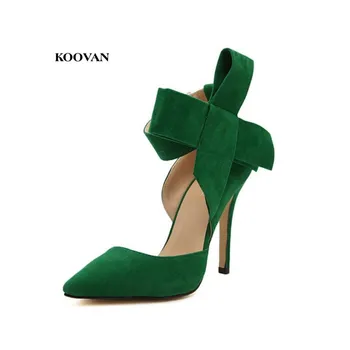 

Koovan Women's Pumps Bows Models 2018 New Women Sandals Tip High Heels Big Butterfly High-heeled Shoes For Sexy Lady Large 43
