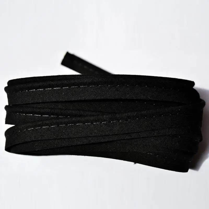 1,2 см х 5 м фланцевые DIY Швейные принадлежности отделка трубопроводов вставки шнур косой ленты наволочка из полиэстера Ручное шитье Cheongsam шитье Мак - Цвет: Black