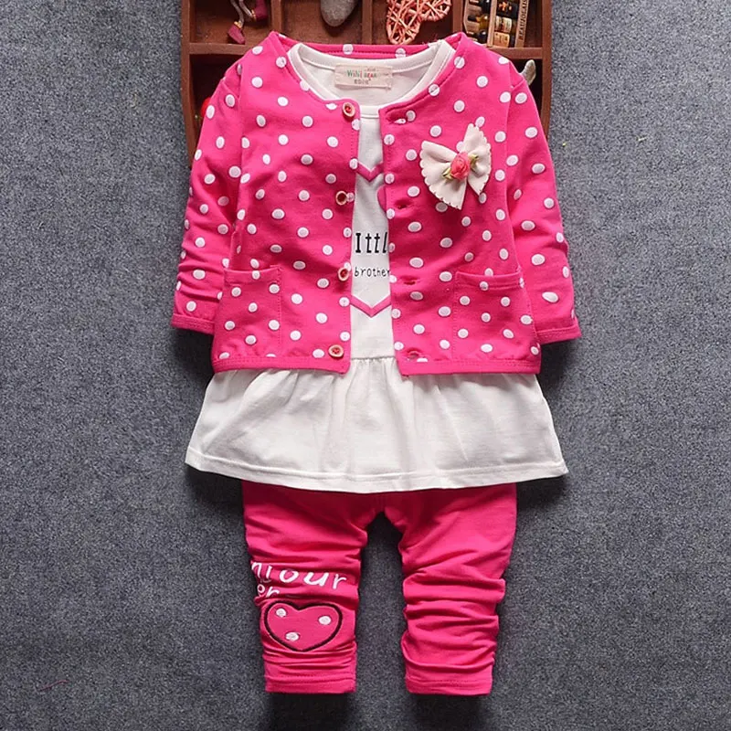 Коллекция года, весенне-осенняя одежда для маленьких девочек костюм с длинными рукавами для маленьких девочек брендовый дизайнерский спортивный костюм комплекты из 3 предметов