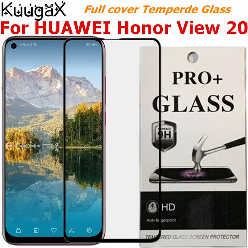 Полное покрытие закаленное стекло для HUAWEI Honor View 20 защитный чехол экрана