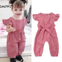 Loozykit/Новинка г.; комбинезоны для маленьких девочек с длинными рукавами и поясом; пляжный костюм; свободная одежда