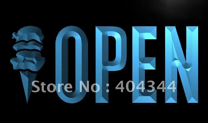 LK750- OPEN Ice Cream Cafe Display LED Neon Light Sign home decor crafts | Дом и сад