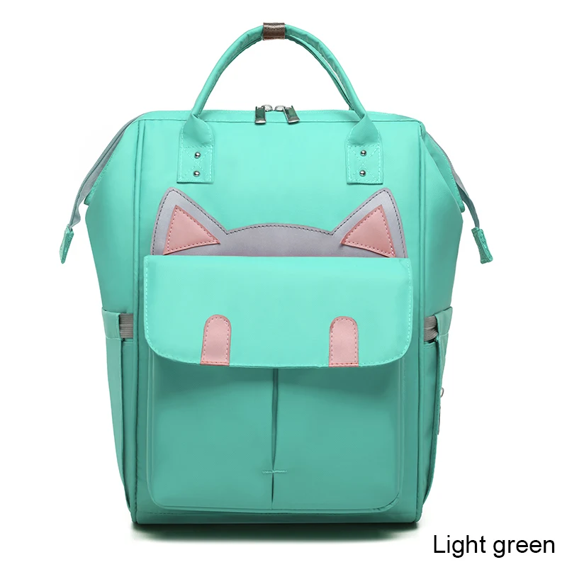 Водонепроницаемая модная сумка для мам, Большая вместительная сумка для подгузников для беременных женщин, рюкзак для подгузников, детская дорожная сумка для мам - Цвет: Light green