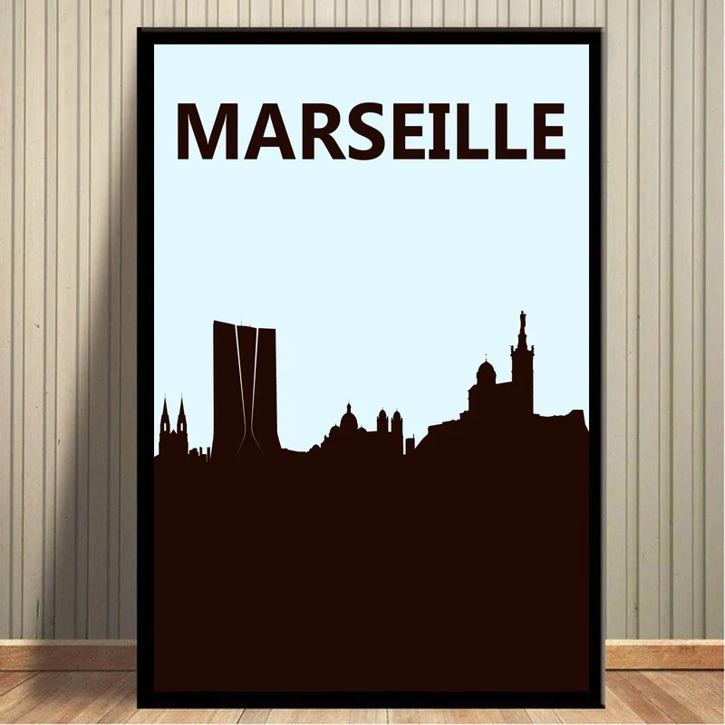 

Marseille City Map Poster Nordic Style Canvas Print Home Wall Decor No Frame