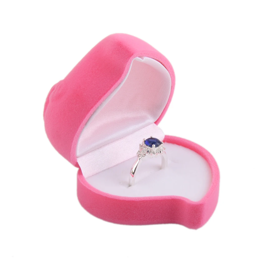 

Velvet Ring Jewelry Display Storage Box Gift Case Holder Pink Heart for Rose Wedding Engagement Christmas Gift Box