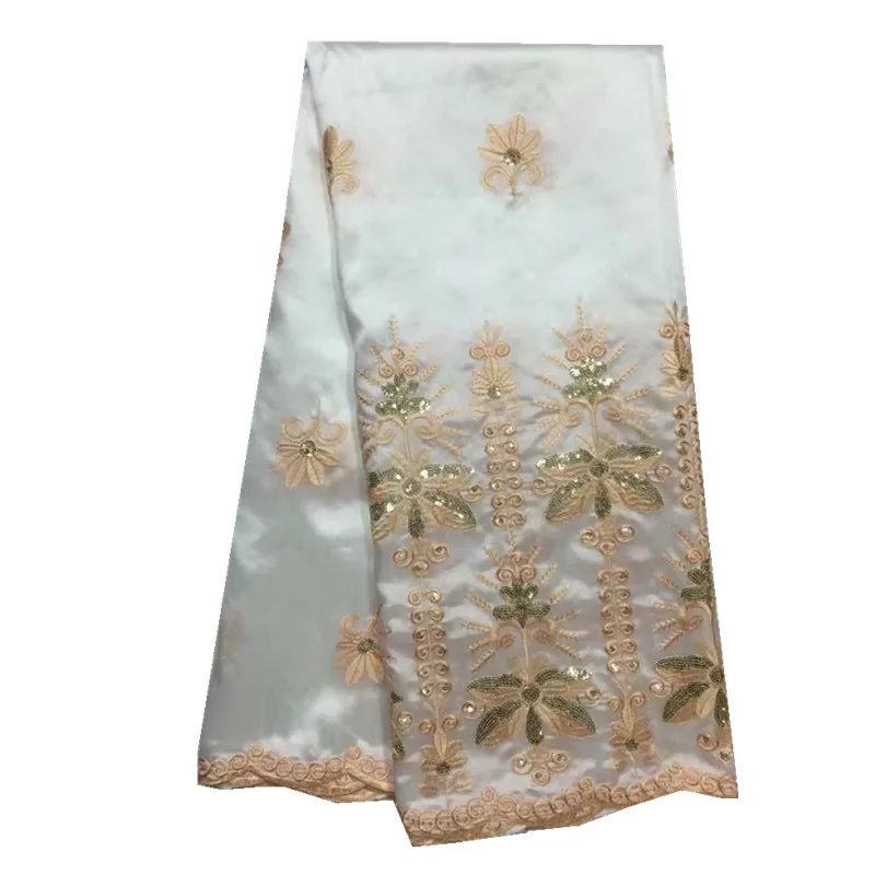 

2018 hot sale white color Fashion High Quality African George Fabric/Wholesale Cheap lace African George lace fabric zgl65-588