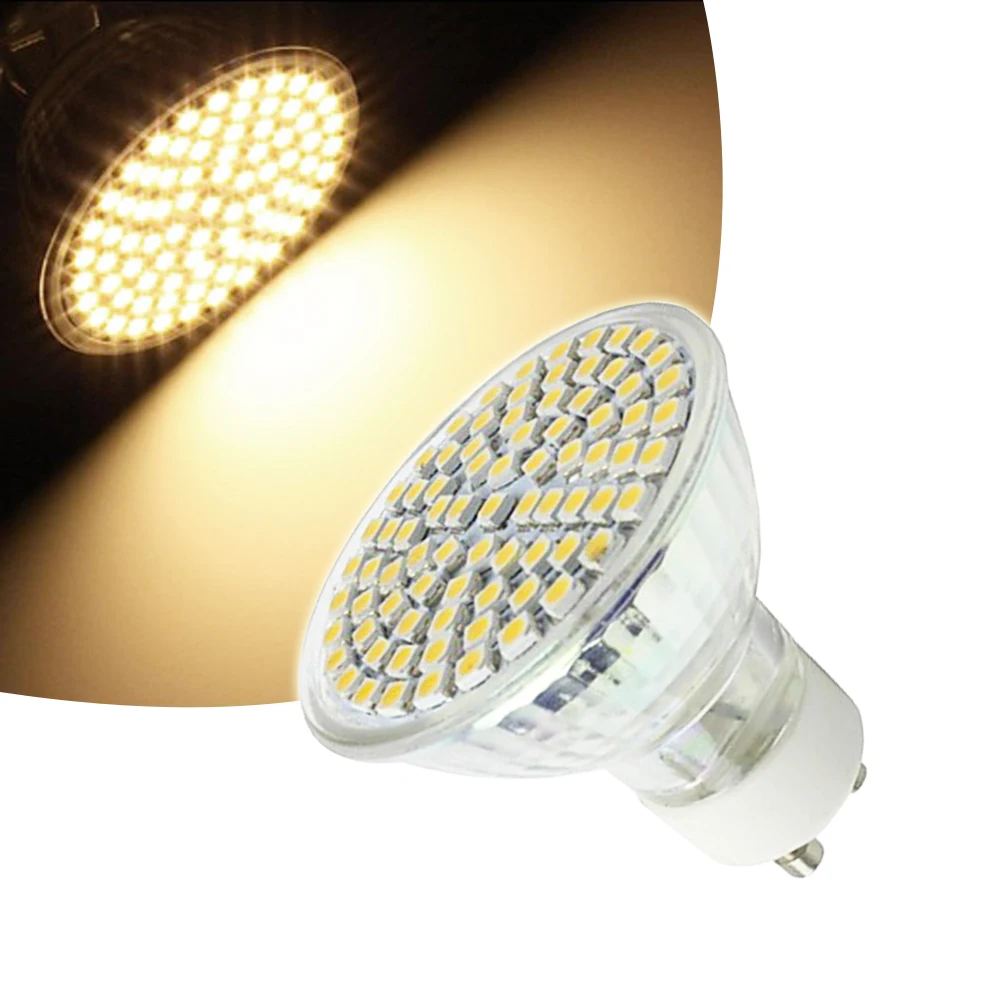 Светодиодная лампочка 220 В GU10 60 SMD 2835 точечный светильник чашка лампочки белый