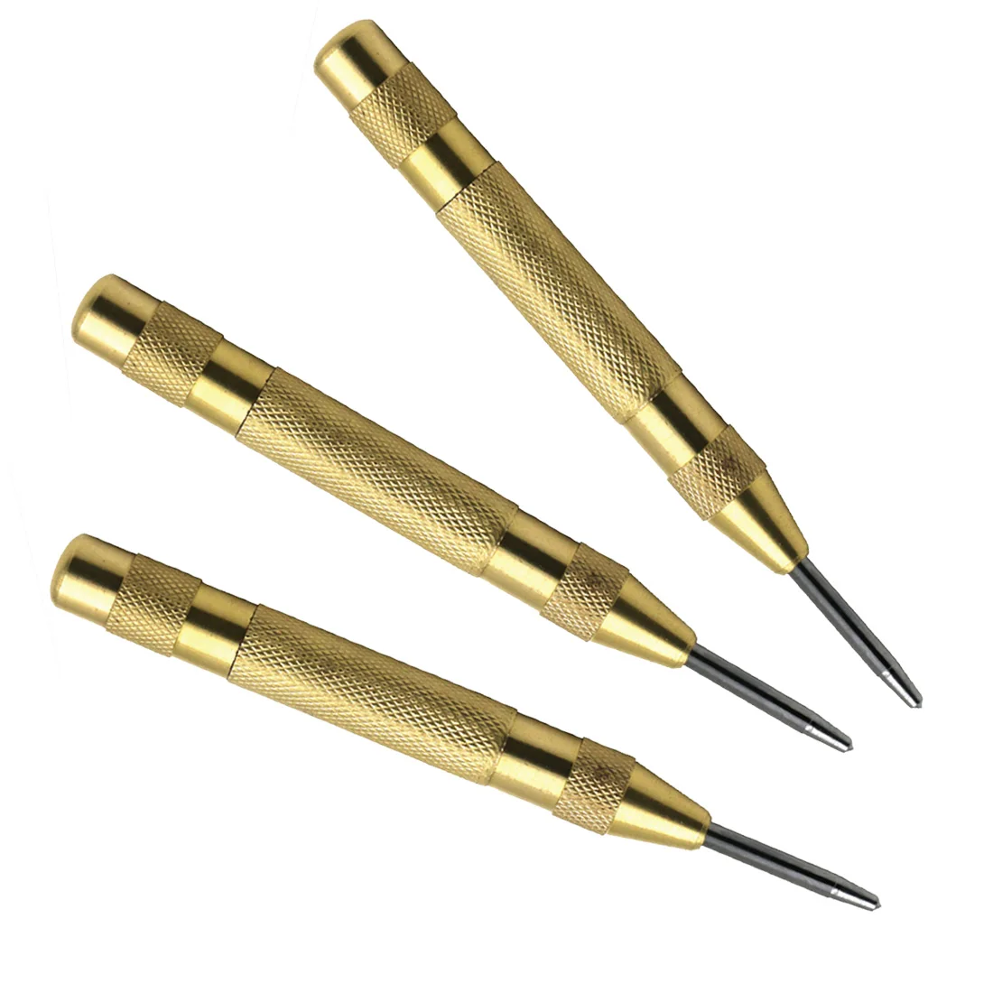

1pcs 5 Inch Gold HSS Automatic Drill Center Pin Punch Spring Loaded Marking Starting Holes Tool