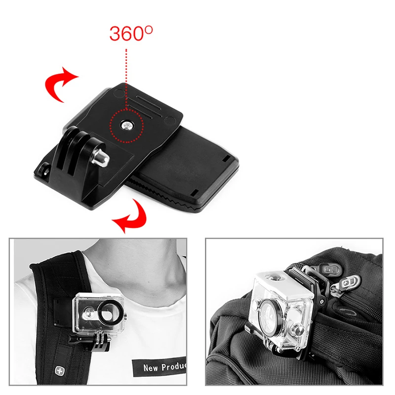 Зажим для экшн Камеры Gopro hero 5 360 + 3 7 sjcam SJ4000 SJ5000 GITUP2 XIAOMI YI 4k с поворотом на 4/3