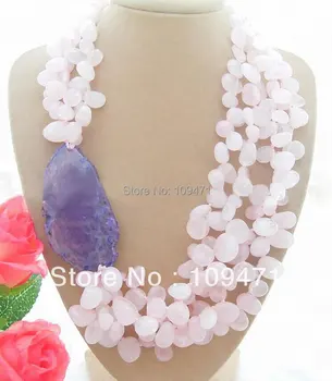 

Stunning! Pink Crystal&30x56MM Onyx Necklace