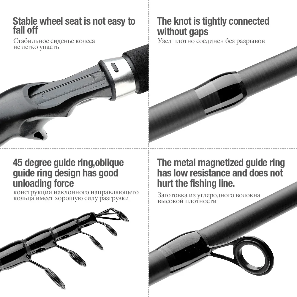 DONQL 1Pcs Telescopic Fishing Rod Spinning Casting lure weight Ultralight Carbon Fibe Rod Power Hand Fishing Tackle Fish Pole主图02 (3)