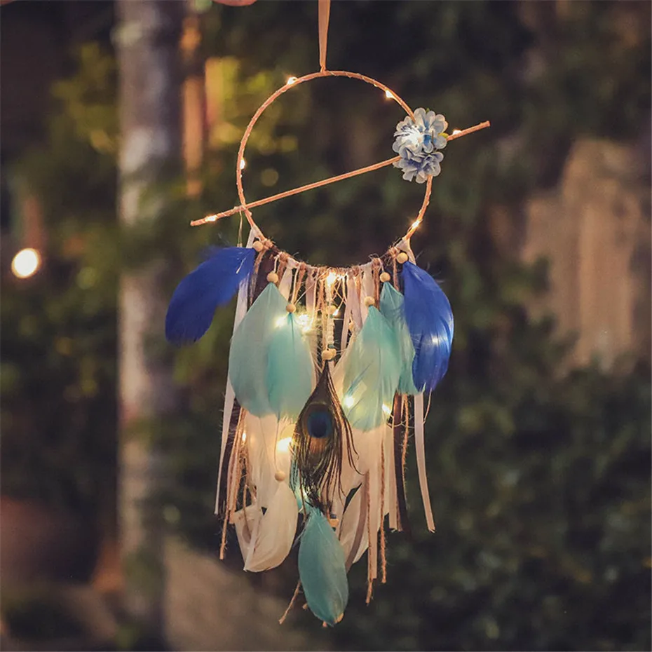 Feather dreamcatcher led lights 3