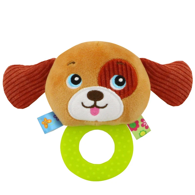 Animal Hand Bells Teether Rattle Doll Plush Baby Rattles Toys Infant Newbron Early Education Toys Monkey Panda Lion Dog