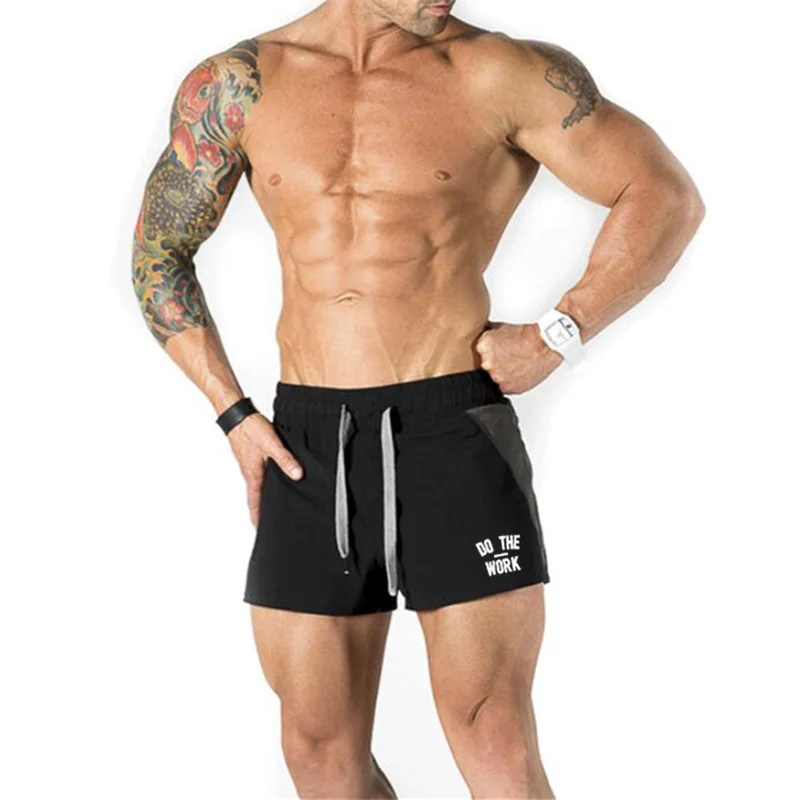 Брендовые мужские спортивные шорты для фитнеса, бодибилдинга, пробежек, тренировок, мужские короткие штаны, спортивные дышащие быстросохнущие спортивные штаны