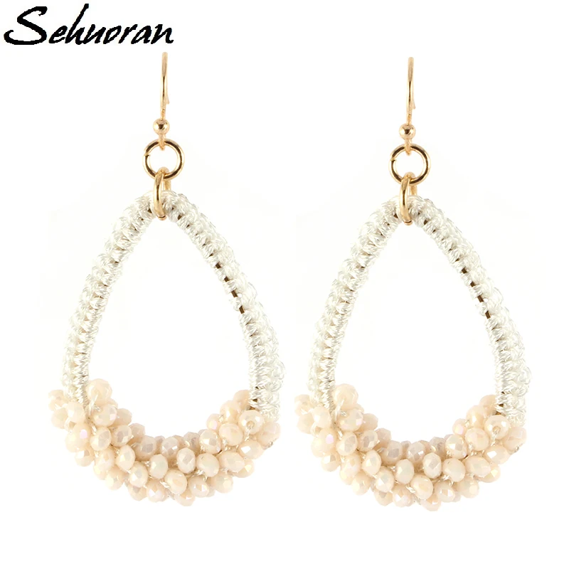 

2017New Arrived hot sale earrings of crystal weave big drop earrings for woman oorbellen long earrings pendientes mujer modea