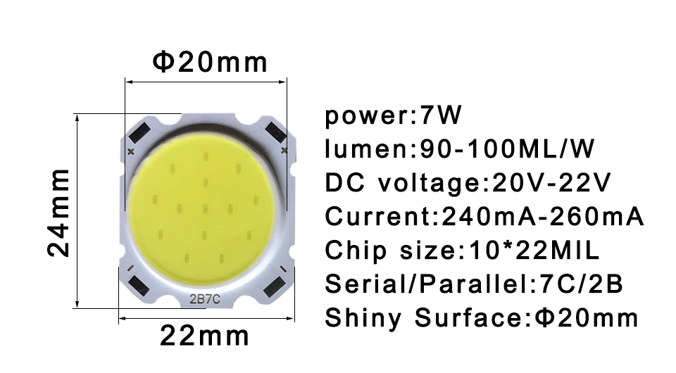 10 pcs a lot 3W 5W 7W 10W 12W 15W High Power LED COB Light Beads LED lamp Bead LED Bulb Chip Spot Light Downlight Diode Lamps