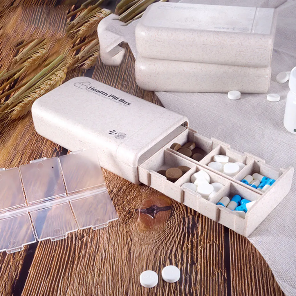 

Pill Case Portable Travel Tablet Vitamin Pill Organizer Box Multi Compartments Makeup Drawer Earrings Rings Box
