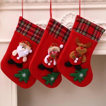 

Christmas Stocking,Large Xmas Stockings Christmas Decorations Bags Socks Santa Reindeer Snowman Candy Bag
