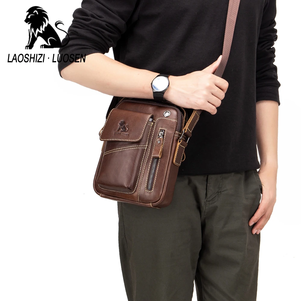  New Genuine Leather man Messenger Bags Vintage cow leather Small Shoulder bag for male men's Crossb - 33032610726