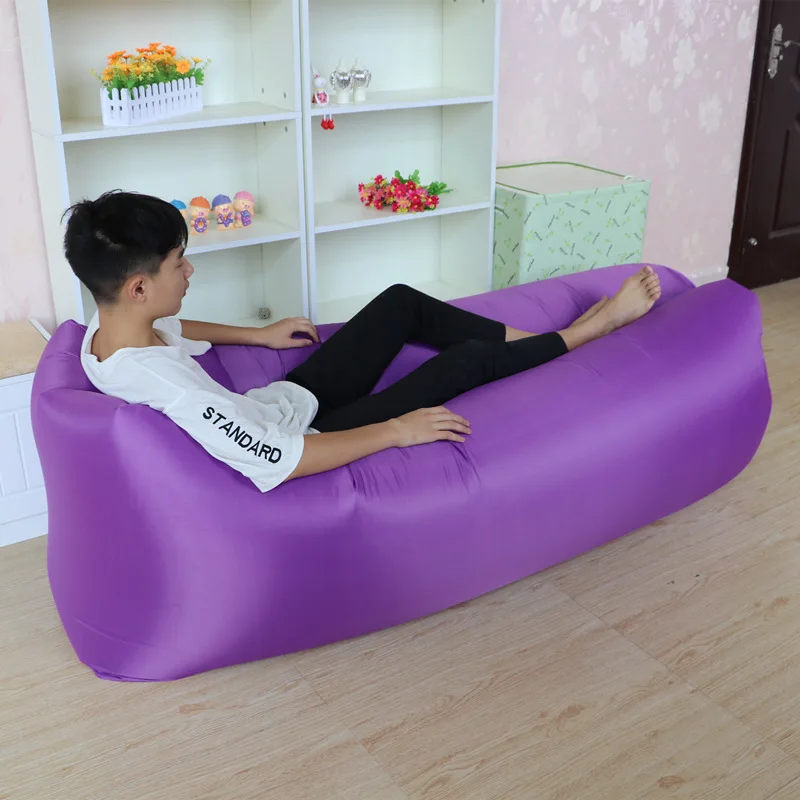 Fast Inflatable air sofa Camping Hangout Bag 210D Oxford Outdoor 25070cm Sleeping Bag Hangout lazy lay laybag Lounger bed (10)