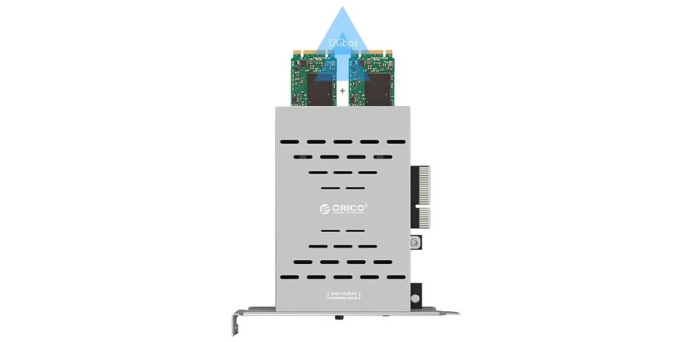 ORICO жесткий диск для настольного компьютера массив карта PCI-E M.2 SSD Нержавеющая сталь высокоскоростной Raid жесткий диск карты расширения контроллер Raid