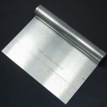 Dhl 200 шт высокого качества нержавеющей стали скребок для теста, резак для теста и пиццы, линейка 15*11,5 см кухонные инструменты