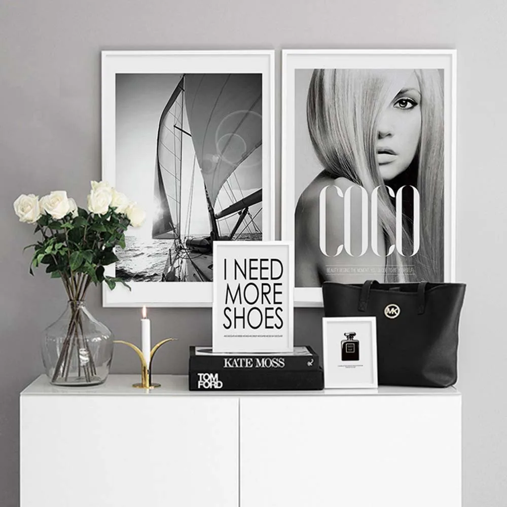 Fashion Black and White Poster Modern Canvas Painting Vogue Posters and