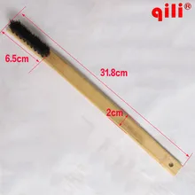 50 шт/лот DHL Qili щетка деревянная Конская щетка с длинной ручкой из нержавеющей стали/латуни/Нож Форма проволочная щетка