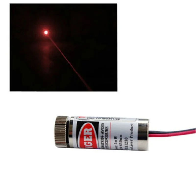 

Shipping 5V 650nm 5mW Glass Lens/sight / diode Industrial Grade Laser Red Dot Module Focus Adjustable Laser Head laser pointer