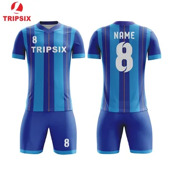 

Free Shipping Football Uniform Thai Quality 100% Polyester Sublimation Football Soccer Shirt