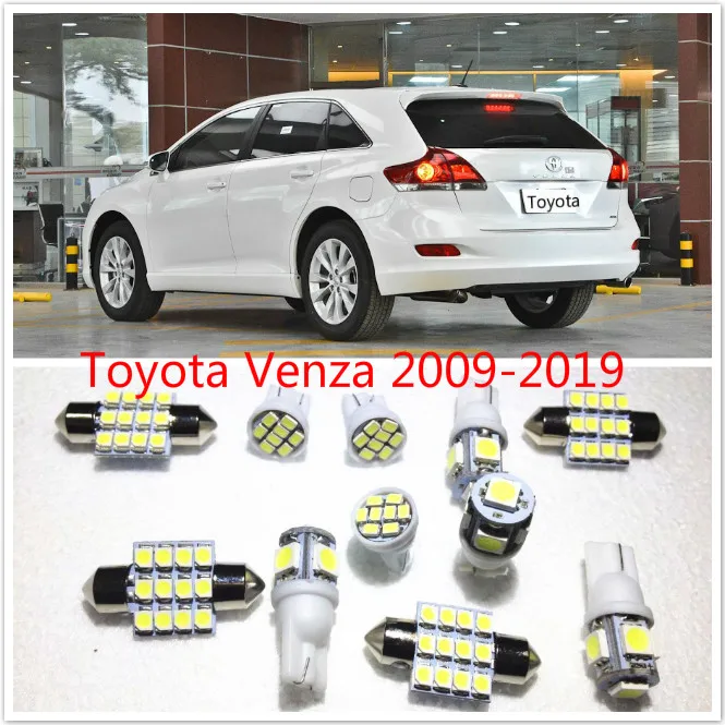 11 set White LED Lights Interior Package Map Dome For Toyota Venza 2009