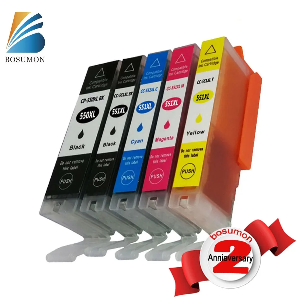 

6 PKInk European Cartridges For  Canon PGI-550 CLI-551  Ink Cartridge PGI550 CLI551   PGI 550 CLI 551 PIXMA MG7120 MG7150 MG7520